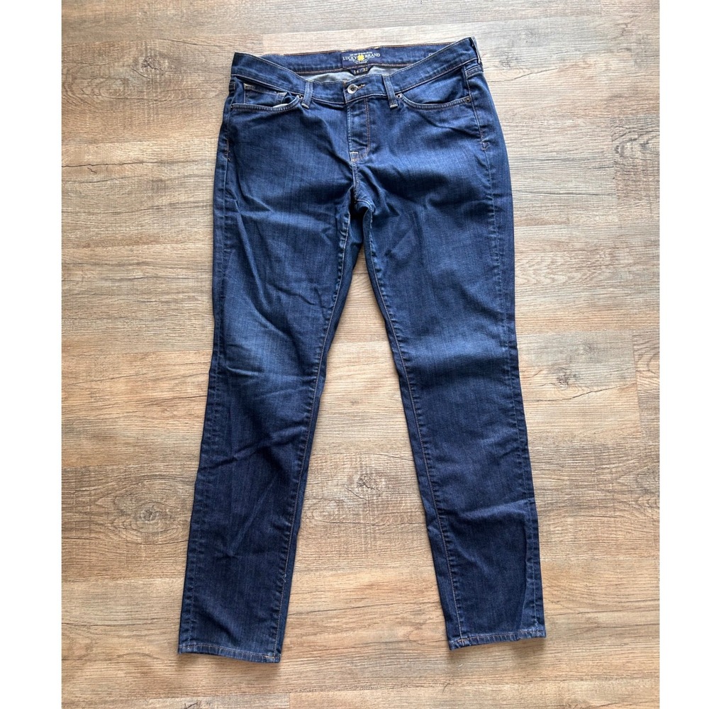 Lucky Brand Charlie Skinny Jeans Dark Wash Denim 7W11280 Womens 14/32
